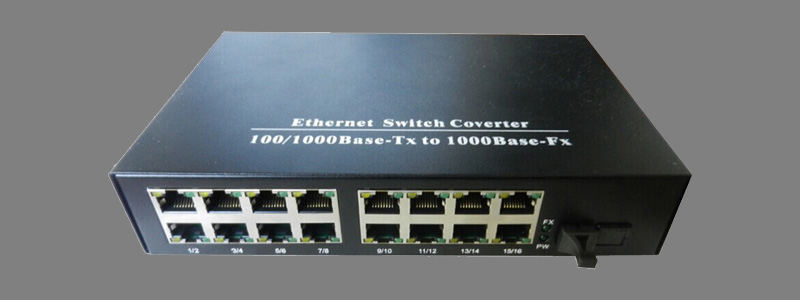 10/100/1000M Gigabit Single Fiber Fast Media Converter 16 Ports
