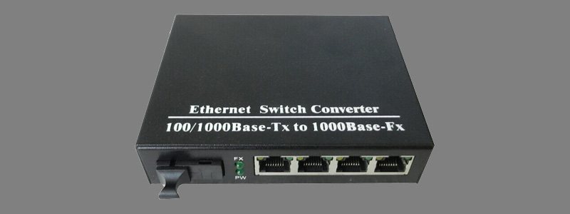 10/100/1000M Gigabit Single Fiber Fast Media Converter 4 Ports